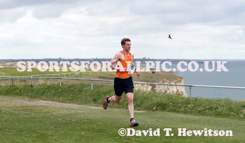 Dan Jenkin (Durham City) leads the Pier to Pier Race, South Shields to Roker, Sunderland.